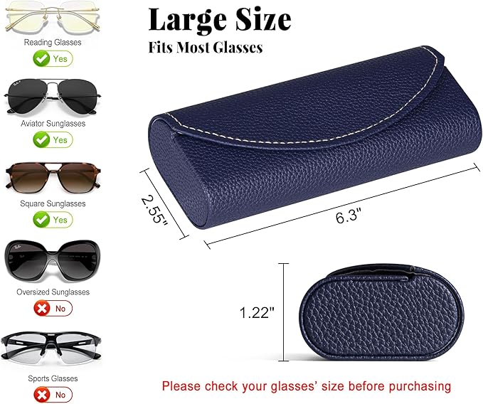 RayLove Ultimate Glasses Case Kit, Hard Shell Sunglasses and Eyeglass Case with Cleaning Cloth, Screwdriver, Ear Hooks