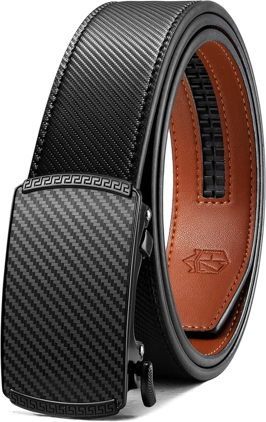 Zitahli Ratchet Belts for Men,Adjustable for Gift mens belt Leather For Dress and Casual Trim to Fit,Men's Accessories