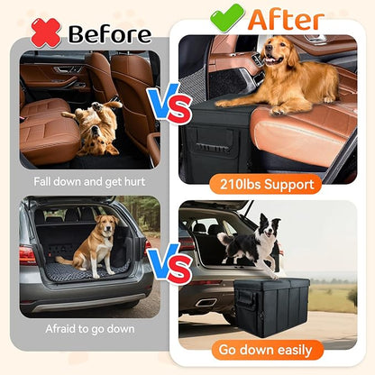 Car Seat Extender for Dogs, Backseat Extender for Large Dog up to 210 LBS, Foldable Back or Front Seat Extender for Most Cars Car Organizer Gap Filler