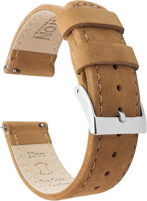 BARTON WATCH BANDS - Top Grain Leather Watch Bands Compatible with Apple Watch Models - 1, 2, 3, 4, 5, 6, 7, 8, 9, 10, SE, Ultra & Ultra 2