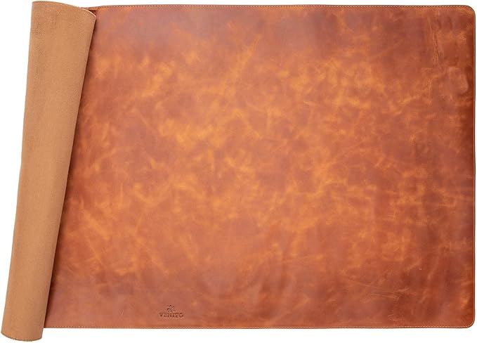 Venito Premium Leather Desk Mat (36 X 19 inch) - Large Mouse Mat for Home Office Accessories (Antique Brown)*