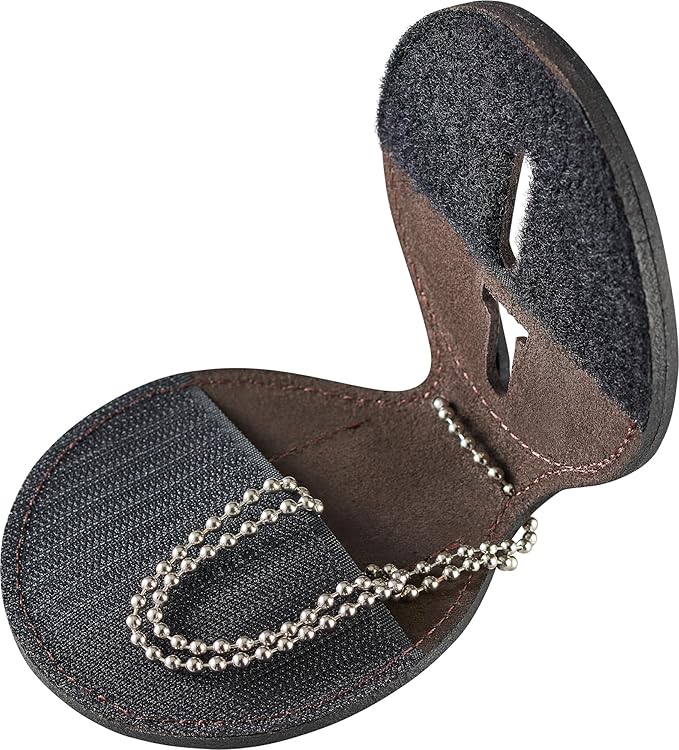 Perfect Fit Shield Wallets County of Los Angeles Sheriff Six-Point Star Belt Clip Badge Holder with Pocket and Chain (Cutout PF622), Brown Leather, One Size