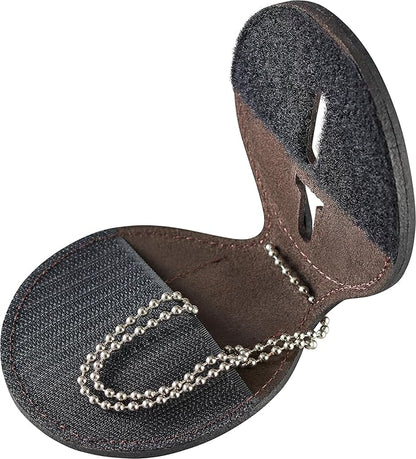 Perfect Fit Shield Wallets County of Los Angeles Sheriff Six-Point Star Belt Clip Badge Holder with Pocket and Chain (Cutout PF622), Brown Leather, One Size