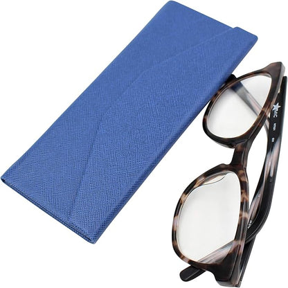 Real Sic Glasses Case for Men and Women - Magnetic Folding Hard Shell Sunglass Holder - Inspired by Solid Color
