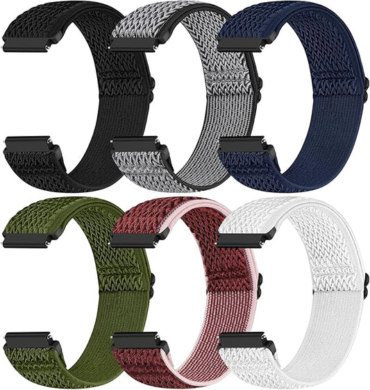 19mm Quick Release Elastic Band Compatible with GRV FC1/FC5/Willful/YAMAY/Letsfit/LETSCOM/TEMINICE/LIFEBEE/Lintelek/ ID205 ID205L ID205G ID205S ID205U/Blackview/UMIDIGI Nylon Strap Women Men