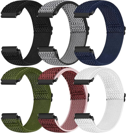 20mm Quick Release Elastic Band Compatible with Samsung Galaxy Watch 7 6 5 4 40mm 44mm/Garmin Vívoactive 6/5/3/3 Music/Forerunner 570 42mm/55/158/165/245/645/Amazift Active 2/Active/T-Rex 3 Pro 44mm