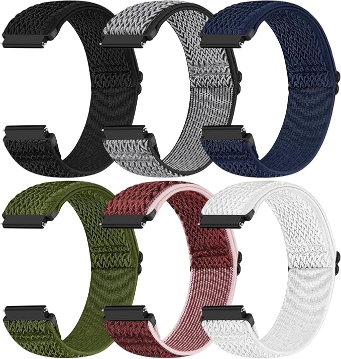 Runostrich 22mm Quick Release Elastic Band Compatible with Samsung Galaxy Watch 3 45mm/Garmin Venu 4 45mm/3 45mm/Venu 2/Vivoactive 4/Forerunner 570(47mm)/255/265/Amazfit Helio/Bip 6/5/Balance 2