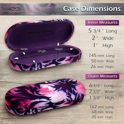 MyEyeglassCase Hard Shell Glasses case, Medium Eyeglasses Holder, Easy Open Lip for Men Women, Portable Sleeve Pouch & Cloth