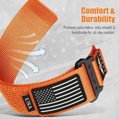 20mm Band Compatible with Samsung Galaxy Watch 7 6 5 4 FE Band 44mm 40mm/Watch 6 4 Classic 47mm 43mm 42mm 46mm/5 Pro 45mm/3 41mm/Active 2 Men,Fabric Nylon Strap for Garmin Vivoactive 5 3/Venu,S