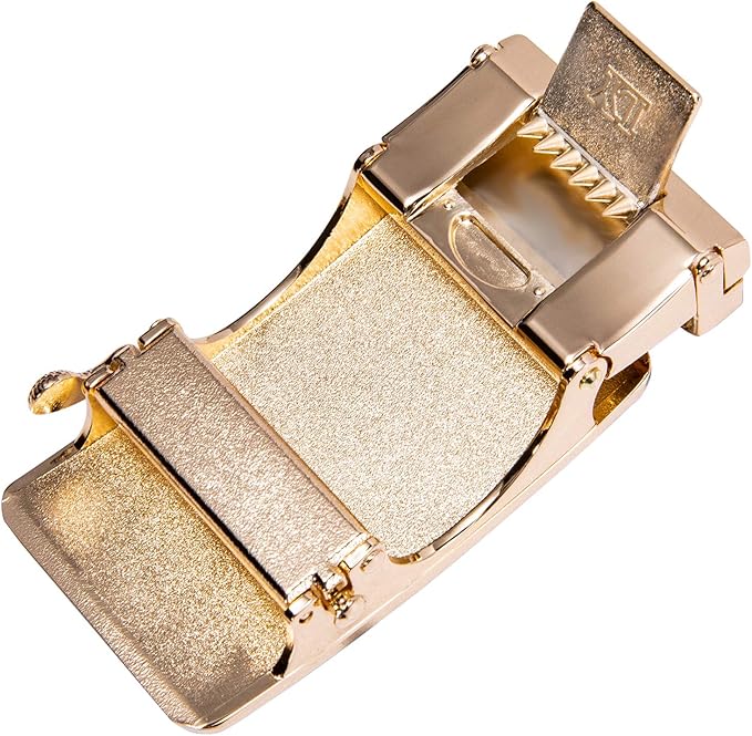 Dubulle Men's Ratchet Belt Gold/Black/Red/Green/Blue/White Automatic Buckle Business Casual Belt Gift - Adjustable Fit