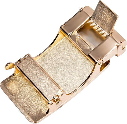 Dubulle Men's Ratchet Belt Gold/Black/Red/Green/Blue/White Automatic Buckle Business Casual Belt Gift - Adjustable Fit