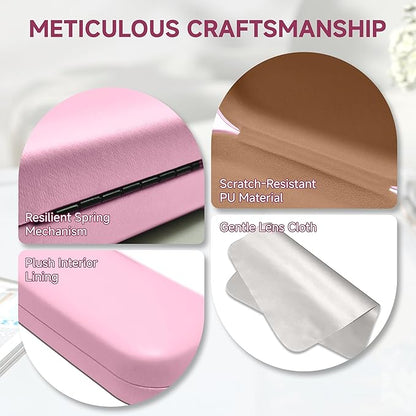 Glasses Case Large Hard Shell Eyeglasses Case PU Leather Protective for Sunglasses Eyeglasses