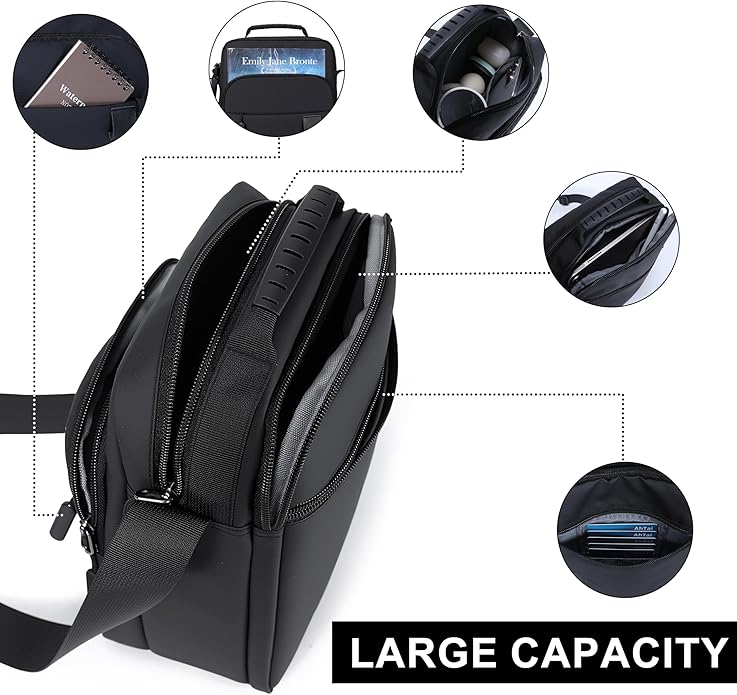 Messenger Bag for Men Sling Bag Anti Theft Crossbody Shoulder Bag Large Capacity Business Satchel for Travel Work