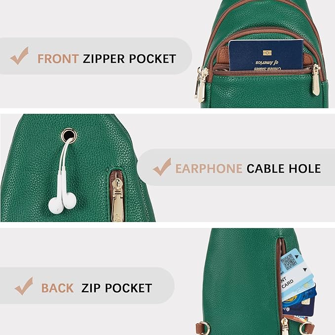BOSTANTEN Small Sling Bag for Women Leather Crossbody Bags Fanny Pack Chest Bag for Travel