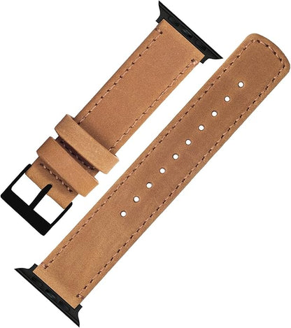 BARTON WATCH BANDS - Top Grain Leather Watch Bands Compatible with Apple Watch Models - 1, 2, 3, 4, 5, 6, 7, 8, 9, 10, SE, Ultra & Ultra 2