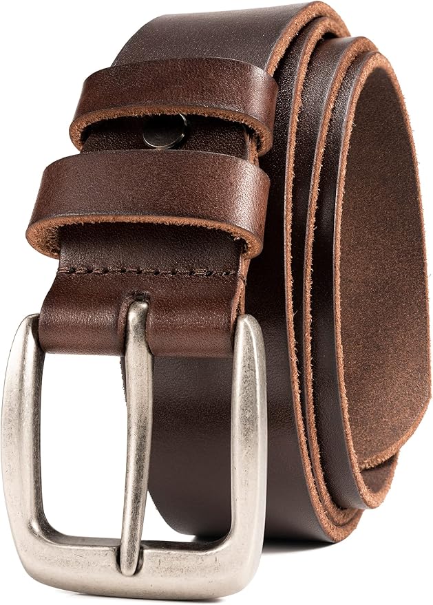 WOLFANT Leather Belt for Men,100% Italian Full Grain Real Solid Leather