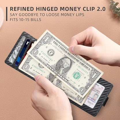 Zitahli Wallet for Men-6 Slots ID Window-Mens Wallets-Slim Wallet Classic Spring Money Clip RFID Blocking-Gift for Men