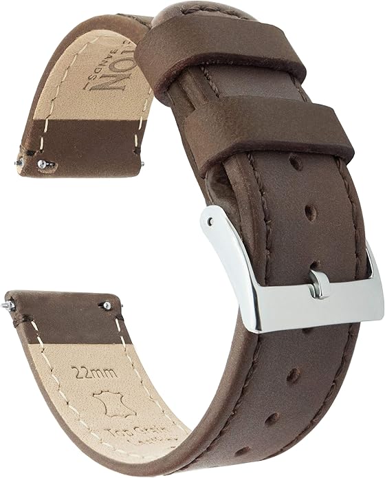 BARTON WATCH BANDS - Top Grain Leather Watch Bands Compatible with Apple Watch Models - 1, 2, 3, 4, 5, 6, 7, 8, 9, 10, SE, Ultra & Ultra 2