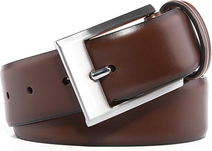 Fabio Valenti Genuine Leather Dress Belts For Men - Mens Belt For Suits, Jeans, Uniform With Single Prong Buckle
