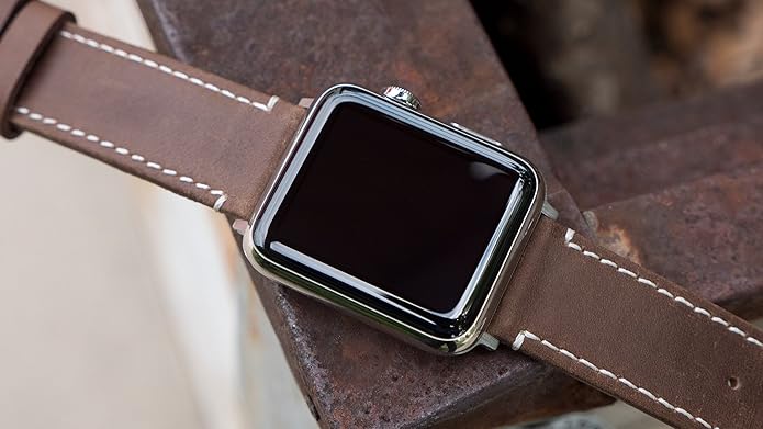 BARTON WATCH BANDS - Top Grain Leather Watch Bands Compatible with Apple Watch Models - 1, 2, 3, 4, 5, 6, 7, 8, 9, 10, SE, Ultra & Ultra 2