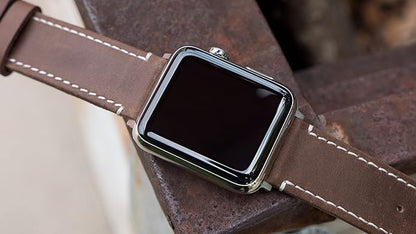 BARTON WATCH BANDS - Top Grain Leather Watch Bands Compatible with Apple Watch Models - 1, 2, 3, 4, 5, 6, 7, 8, 9, 10, SE, Ultra & Ultra 2