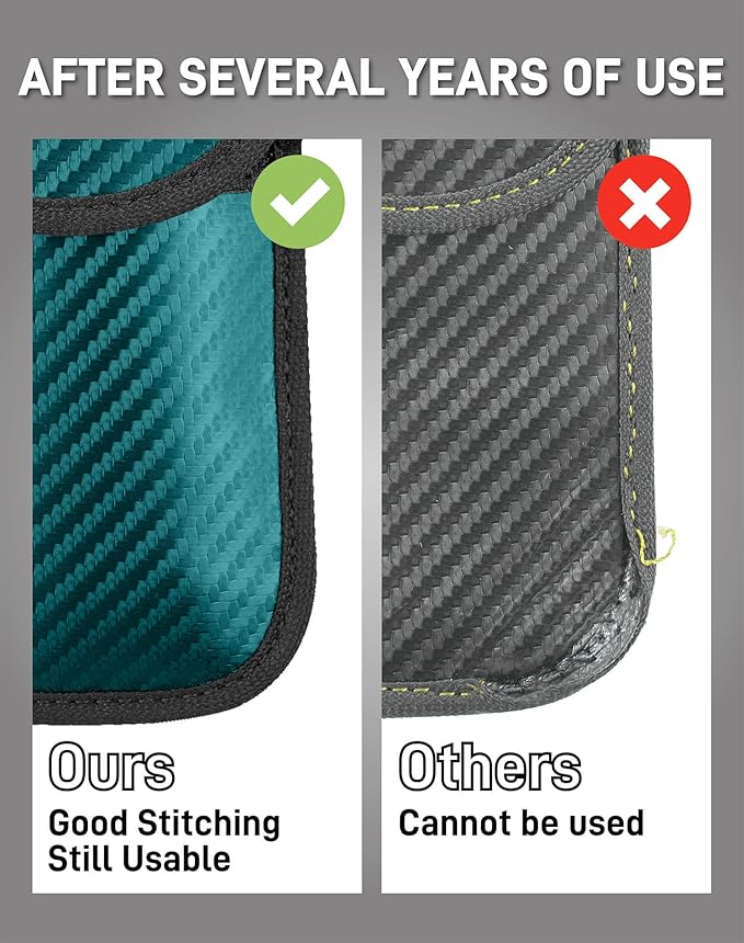 Upgraded Faraday Bag for Key Fob (2 Pack), Premium Faraday Key Fob Protector– Car RFID Signal Blocking, Car Security Protection, Anti-Theft Pouch, Anti-Hacking Case Blocker Green