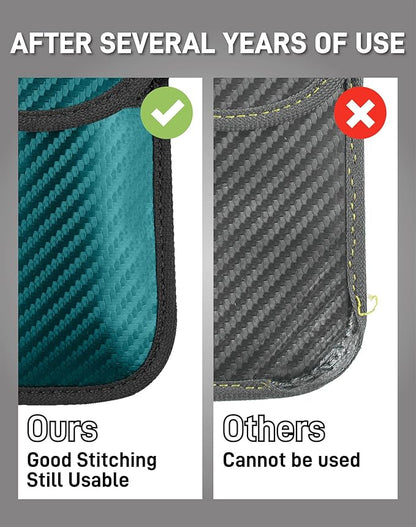 Upgraded Faraday Bag for Key Fob (2 Pack), Premium Faraday Key Fob Protector– Car RFID Signal Blocking, Car Security Protection, Anti-Theft Pouch, Anti-Hacking Case Blocker Green