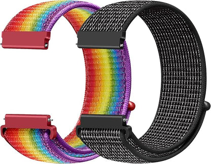 18mm Nylon Sport Quick Release Watch Bands Compatible with Garmin Venu 4 41mm/3S 41mm/Venu 2S/Vivoactive 4S/Vivomove 3S/Active S/Forerunner 265S(42mm)/255S/Fossil Women's Gen 6 42mm/5E 42mm Women Men