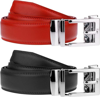 Gelante Ratchet Belt for Men, Mens Belts Leather 1.3'' Adjustable Trim to Fit Dress Belt