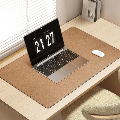 Mydours Dual-Sided Desk Pad, 40" x 20"Large Mouse mats Cork & PU Leather for Office and Home Work, Waterproof Desk Mats on The Top of Desks (Burgundy)