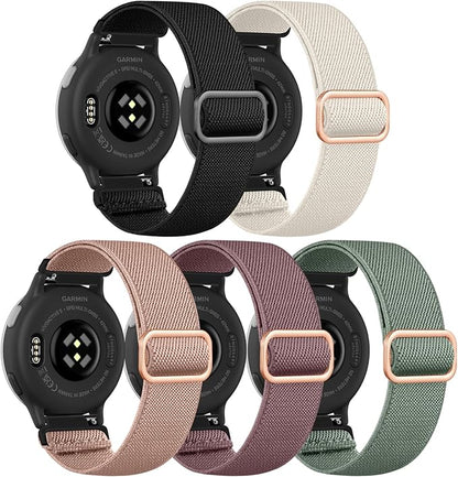GEAK Stretchy Nylon Strap Compatible with Garmin Vivoactive 5 / Vivoactive 3 /Vivoactive 6 Watch Band, 20mm Loop Elastic Fabric Straps Compatible for Garmin Venu Sq/Venu Sq 2/Venu 2 Plus Women Men