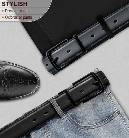 BULLIANT Men's Belt,Reversible Belt Adjustable For Gift Men 1.25”-Cut For Fit-2 Sides in 1 Belt(Not 2)