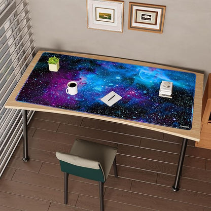 Mydours 63 x 32 inches Gaming Mouse Pad, Extra Large XXL Full Desk Pad, Smooth Fabric & Non-Slip Rubber Mouse Mat, Extended Desk Mat for Gaming, Office and Working (Universe)