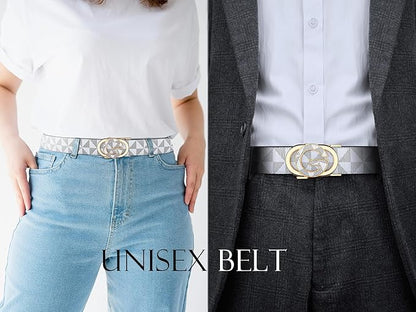VANNANBA Mens Ratchet Belts Genuine Leather Designer Belt with Automatic Buckle Alloy Gift for Men