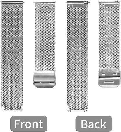 TStrap Mesh Watch Band Metal - Black Quick Release Watch Bands for Men Women - Stainless Steel Smart Watches Strap Bracelet Replacement - 10mm 12mm 14mm 16mm 18mm 20mm 22mm