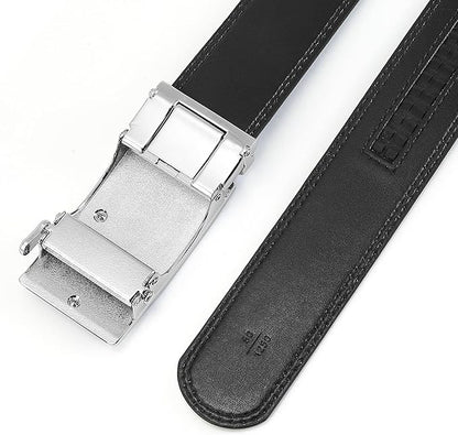 BOSTANTEN Mens Belt Leather Ratchet Belt For Men Dress and Casual with Adjustable Buckle, Trim to Fit