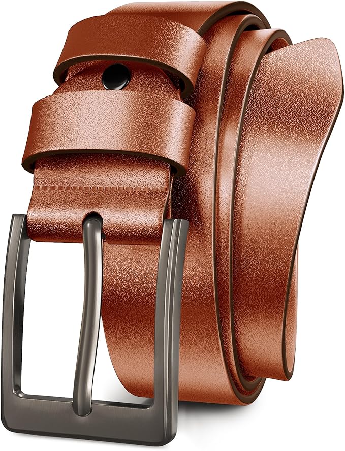 Mens Dress Belt,Genuine Casual Leather Belts for Men 1.5" Width