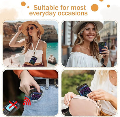 Yonlevres Credit Card Holder Slim Wallet, Puppy Dog Paw RFID Wallet Women Front Pocket Small Card Holder, Travel Cute Funny Thin with ID Window PU Leather RFID Blocking Case Organizer Gifts