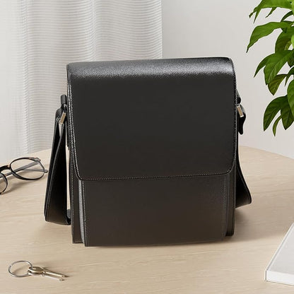 Augus Leather Messenger Crossbody Shoulder Bag for Men Work Business Casual Adjustable straps With YKK Metal Zipper