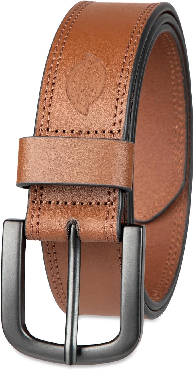 Dickies mens Genuine Leather Belt – Durable Casual Style, Regular & Big and Tall Sizes