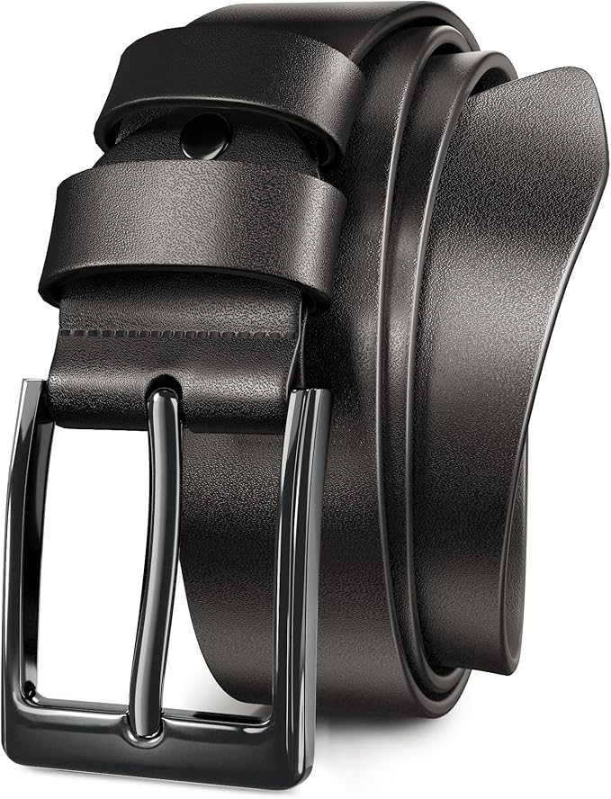 Mens Dress Belt,Genuine Casual Leather Belts for Men 1.5" Width