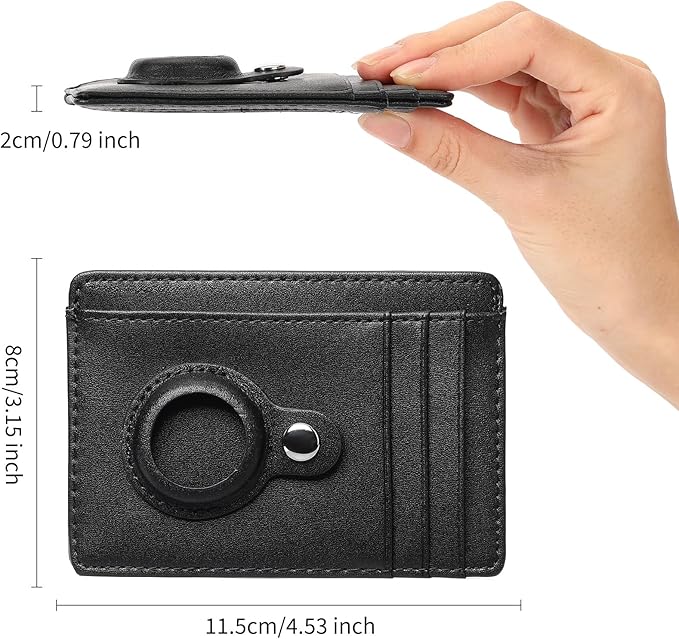 Slim Minimalist Wallet PU Genuine Leather Carbon Fiber RFID Blocking Front Pocket Wallet for Men Women Lightweight Credit Card Holder