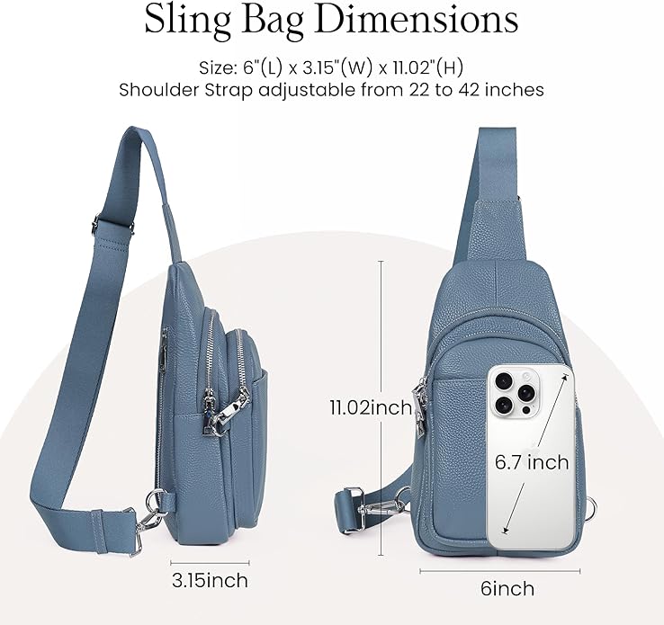 befen Genuine Leather Small Sling Bag for Women Anti-Theft Crossbody Chest Bags Fanny Packs for Travel with RFID Card Slots