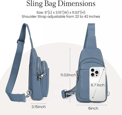 befen Genuine Leather Small Sling Bag for Women Anti-Theft Crossbody Chest Bags Fanny Packs for Travel with RFID Card Slots