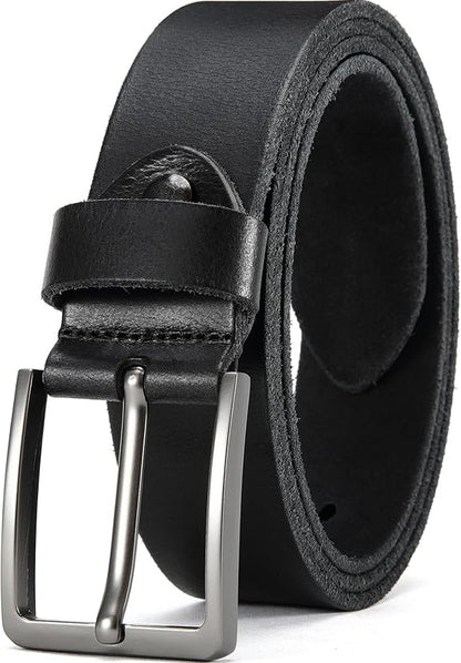 DOOPAI Men's Genuine Leather Casual Belt -Full Grain Leather Belt for Men- 1.5" Handmade Jeans Belt with Gift Box