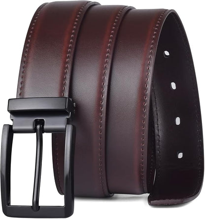 Men's Dress Belt Black Leather Belts for Jeans