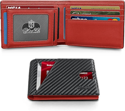 Zitahli Bifold Wallets for Men - Slim RFID Leather Credit Card Holder for 6-11 Cards, Minimalist Thin Wallet with ID Window & Cash Slot,Front Pockt Carteras Para Hombres, Birthday Gifts for Men | Slim, RFID Blocking, Premium, Front Pocket, Gift Box, Le...