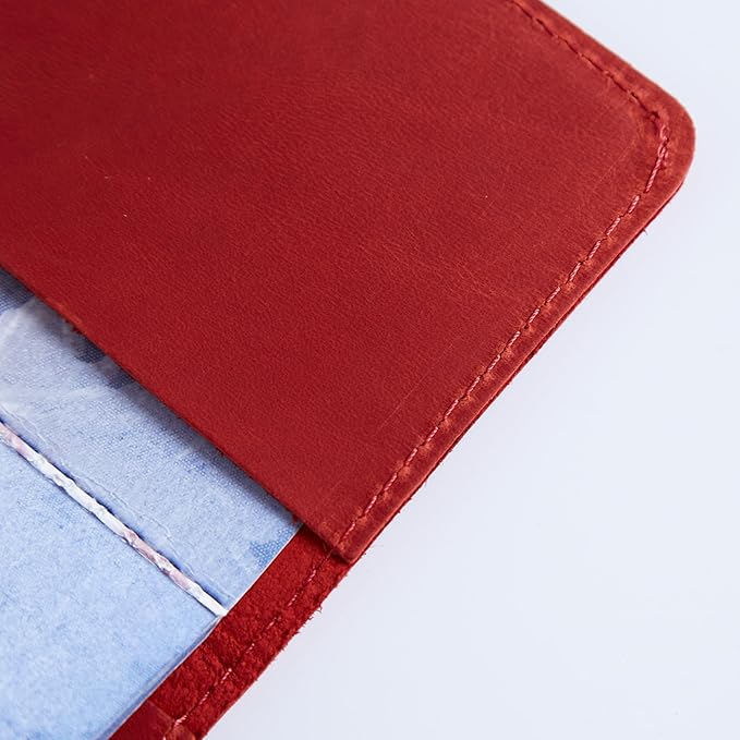 INCARNE US Leather Passport Holder for Travel - Passport Case - Passport Wallet for Men - Passport Cover for Women Sleeve Protector - Travel Essentials Vacation Luggage Travel Gifts - Vintage Red