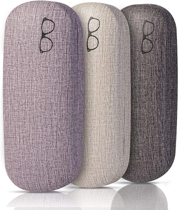 RayLove 3-Pack Hard Shell Eyeglasses Case Large Reading Glasses Hard Case