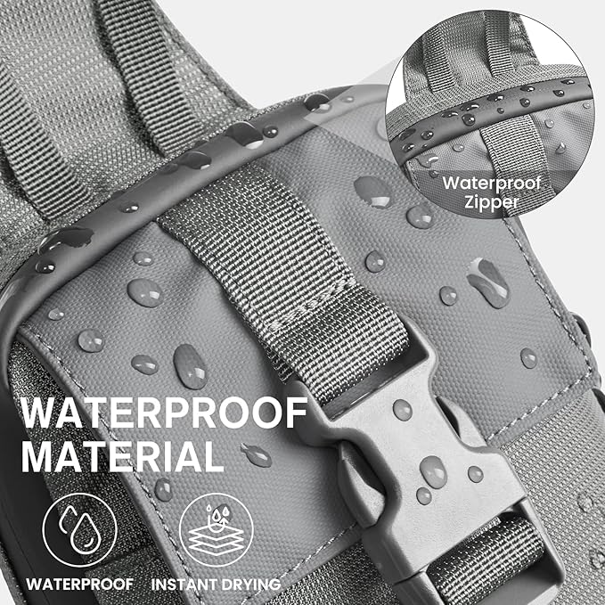 G4Free Waterproof Mini Crossbody Sling Bag, Small Chest Fanny Pack for Men, Lightweight Travel Sports Purse (Grey)